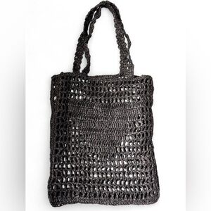 Ultra-Lightweight Straw Woven Shoulder Tote | Openwork Beach Bag | New | 15.5”